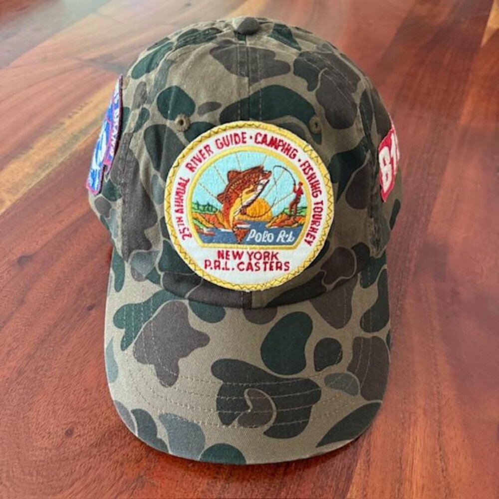 SOLD! RALPH LAUREN 1 OF 1 RIVER GUIDE SPORTING FISHING PATCH CAMO CAP RL 815 NWT - Picture 2 of 9